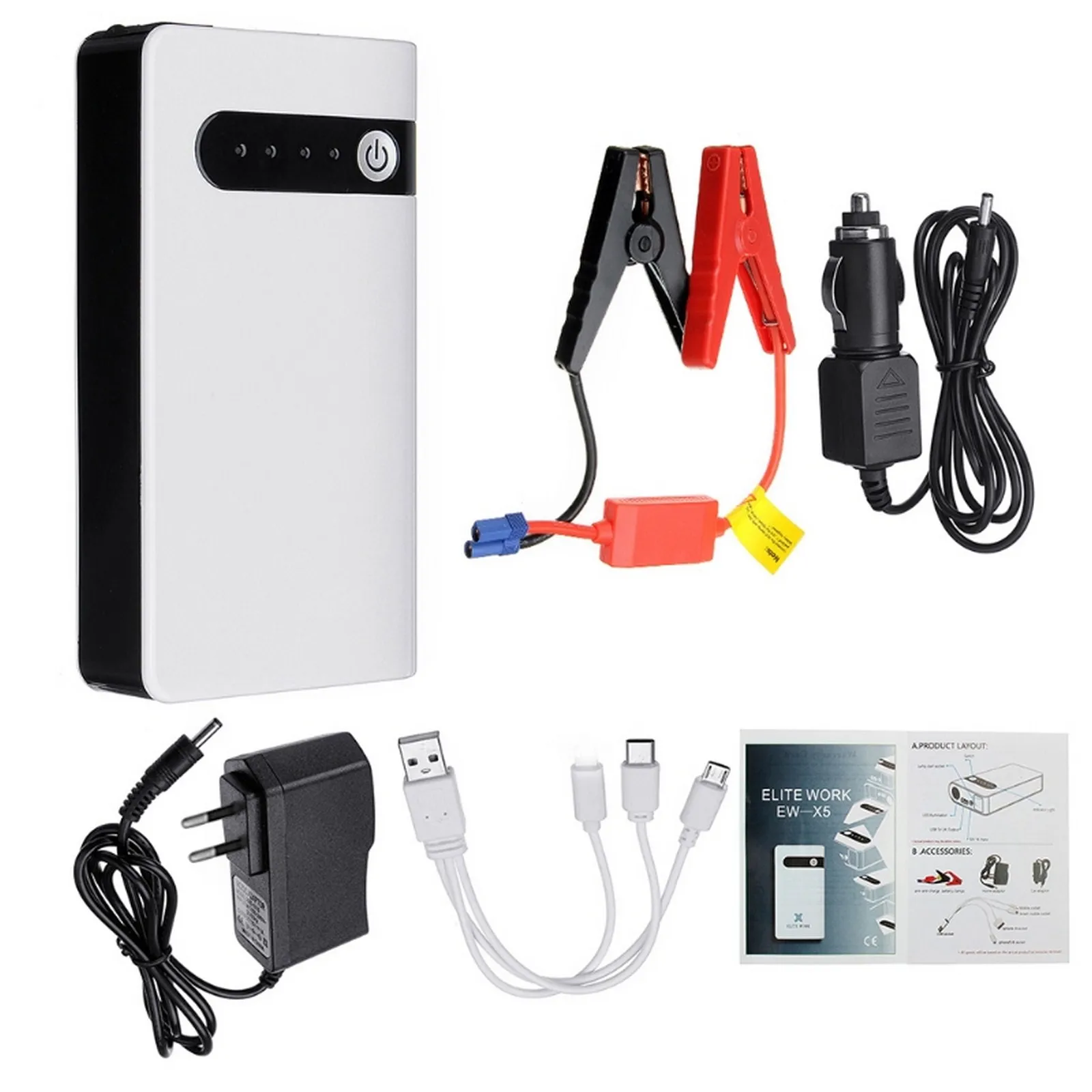 20000mAh Car Jump Starter 12V Emergency Battery Booster Power Launcher for Auto Car External Battery Charger
20000mAh Car Jump Starter 12V Emergency Battery Booster Power Launcher for Auto Car External Battery Charger