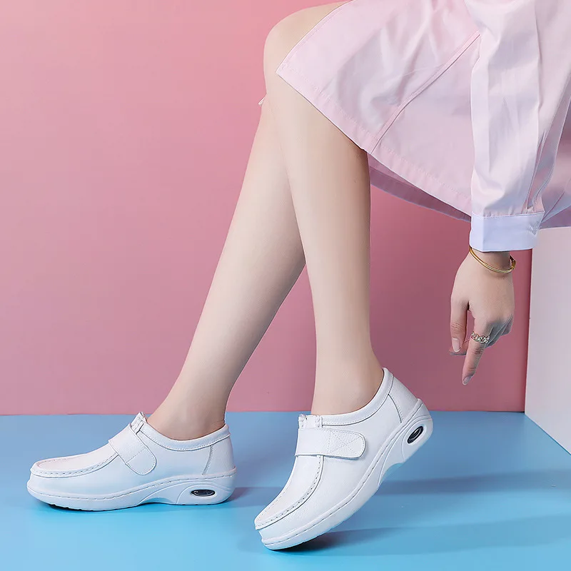 Air cushion nurse shoes women white Genuine Leather comfortable flat running shoes for women sneakers zapatillas de deporte
Air cushion nurse shoes women white Genuine Leather comfortable flat running shoes for women sneakers zapatillas de deporte