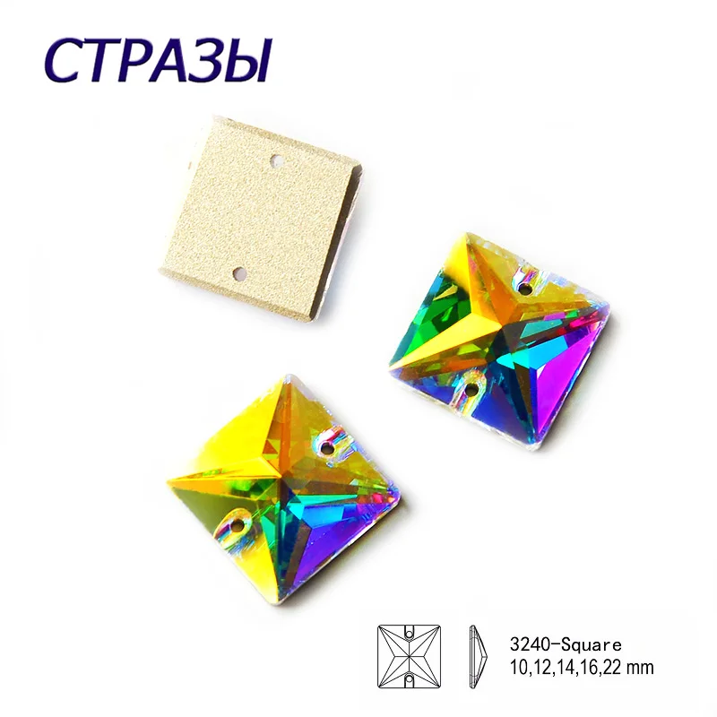 CTPA3bI Square Crystal AB Sew On Rhinestones Strass Flatback Glass Shiny Stones For DIY Needlework Jewelry Clothes Accessories
CTPA3bI Square Crystal AB Sew On Rhinestones Strass Flatback Glass Shiny Stones For DIY Needlework Jewelry Clothes Accessories