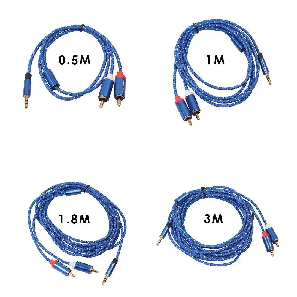 Kuulee 3.5 Mm To 2RCA Cable Male Converter AUX Auxiliary Stereo Audio Extension Wire For Amplifier Phone Edifer | Электроника