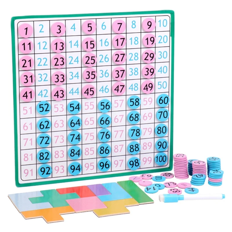 Wooden Math Learning Board Toy Montessori 1-100 Numbers Hundreds Board Counting Early Education Toy
Wooden Math Learning Board Toy Montessori 1-100 Numbers Hundreds Board Counting Early Education Toy