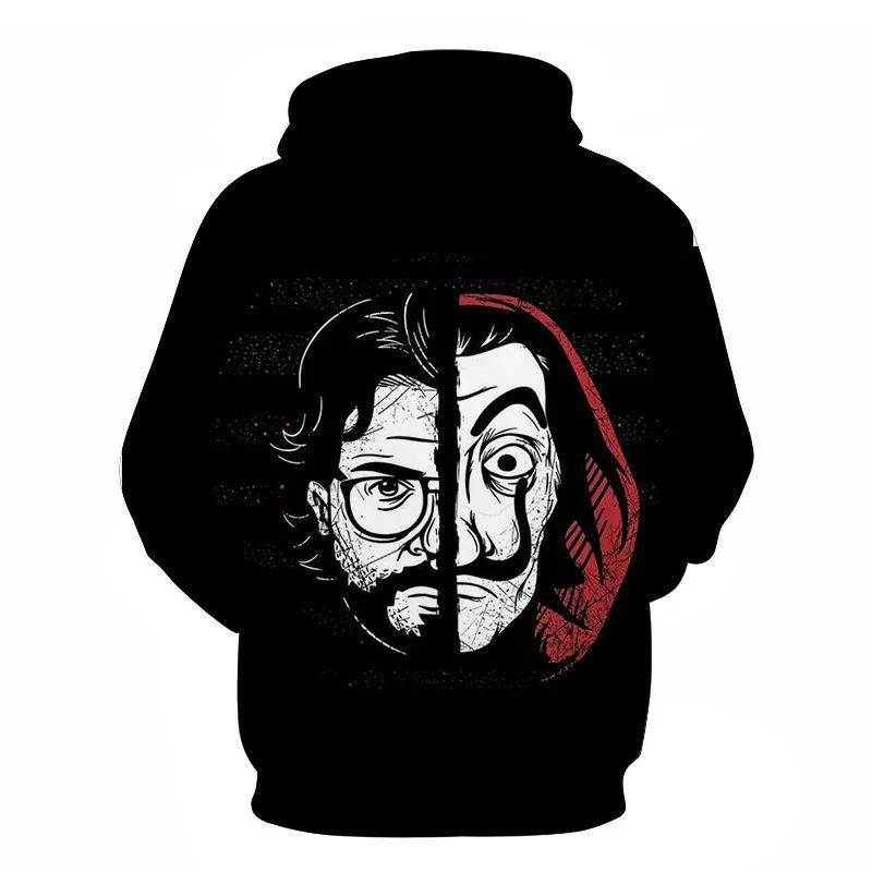 Hip Hop Novelty La casa de papel 3D Hoodies Sweatshirts Men/Women Long Sleeve Hoodie Funny Pullover Men clothing Streetwear Tops
Hip Hop Novelty La casa de papel 3D Hoodies Sweatshirts Men/Women Long Sleeve Hoodie Funny Pullover Men clothing Streetwear Tops
