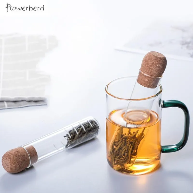 Стекло Чай фильтр для инфузионного чая творческая труба дизайн ситечко