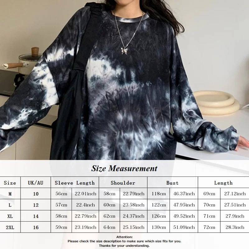Women Tie-dye Crop T-shirt Streetwear Long Sleeve Black Tshirt Hip Hop Harajuku Over Size Round Neck Loose Tops Ropa Mujer
Women Tie-dye Crop T-shirt Streetwear Long Sleeve Black Tshirt Hip Hop Harajuku Over Size Round Neck Loose Tops Ropa Mujer