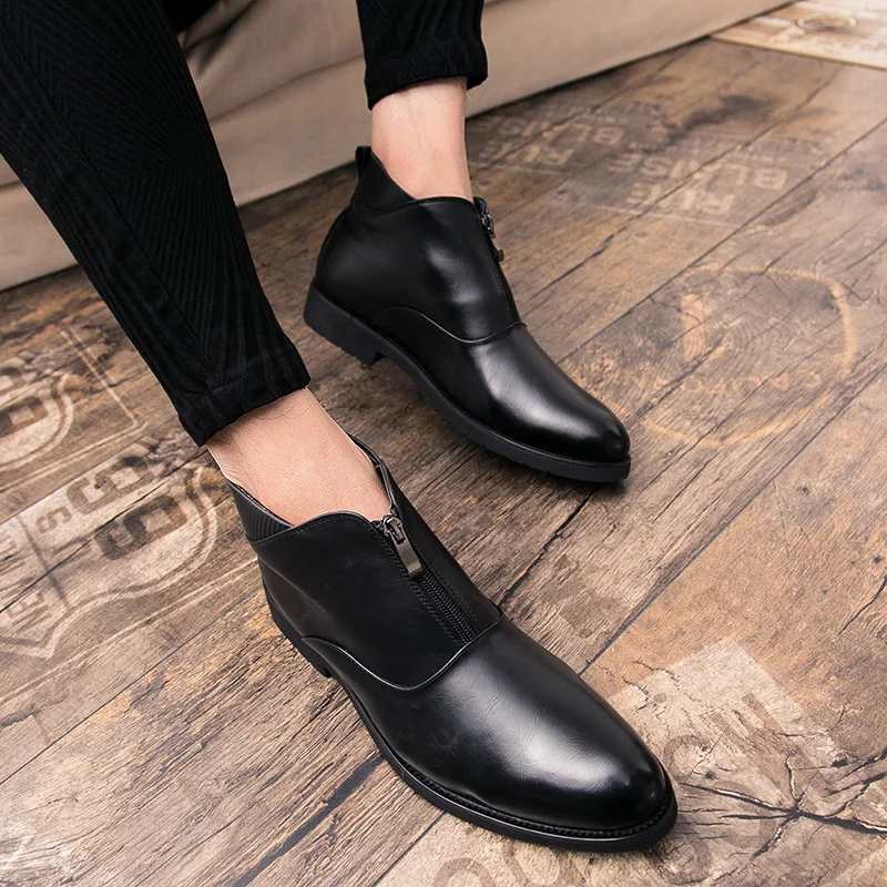 2021 Men's Shoes Fashion Casual Business Versatile Personality Trend Classic Solid Color PU Front Zipper High Ankle Boots 3KC361
2021 Men's Shoes Fashion Casual Business Versatile Personality Trend Classic Solid Color PU Front Zipper High Ankle Boots 3KC361