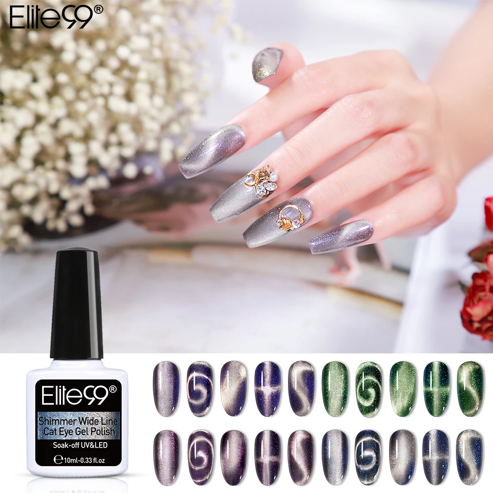 Elite99 9D Shimmer широкая линия Гель лак кошачий глаз Хамелеон для использования с