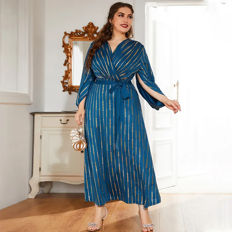 New Arrival Plus Size Evening Dresses Fashion Long High Waist with Sashes Cocktail Robes Casual Blue Striped Large Prom Vestidos
New Arrival Plus Size Evening Dresses Fashion Long High Waist with Sashes Cocktail Robes Casual Blue Striped Large Prom Vestidos