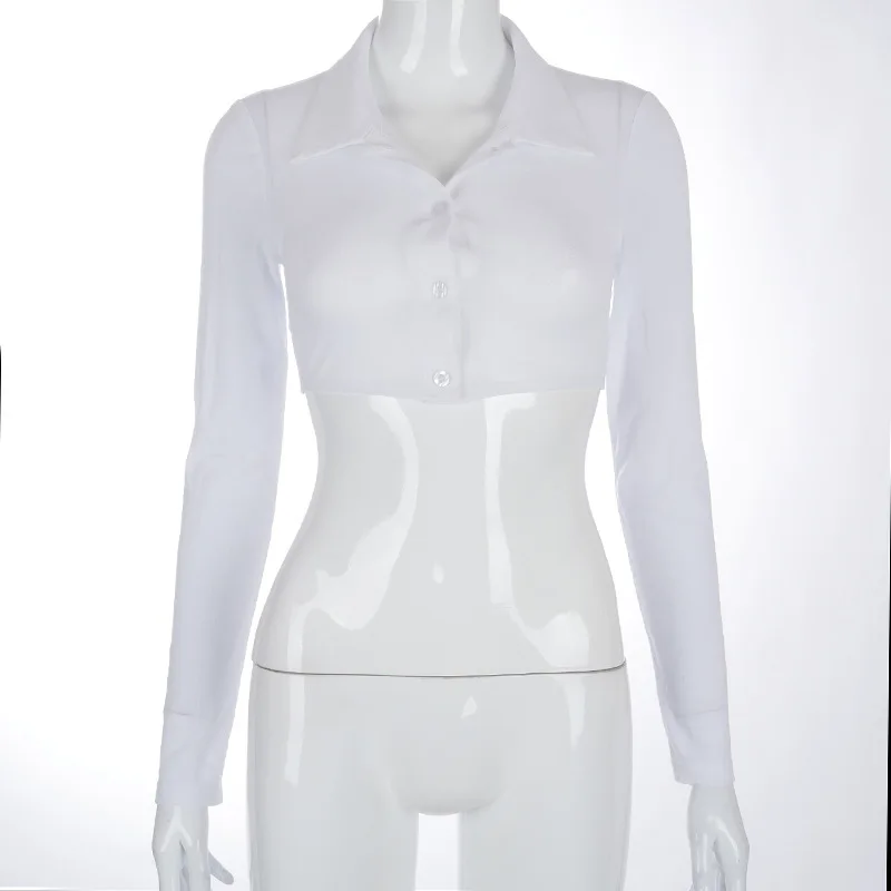 Solid Color Mesh See-through Sexy Cropped Long-Sleeved Turn-Down Shirt Top New Arrival Spring Summer 2021 Women Fashion Clothes
Solid Color Mesh See-through Sexy Cropped Long-Sleeved Turn-Down Shirt Top New Arrival Spring Summer 2021 Women Fashion Clothes