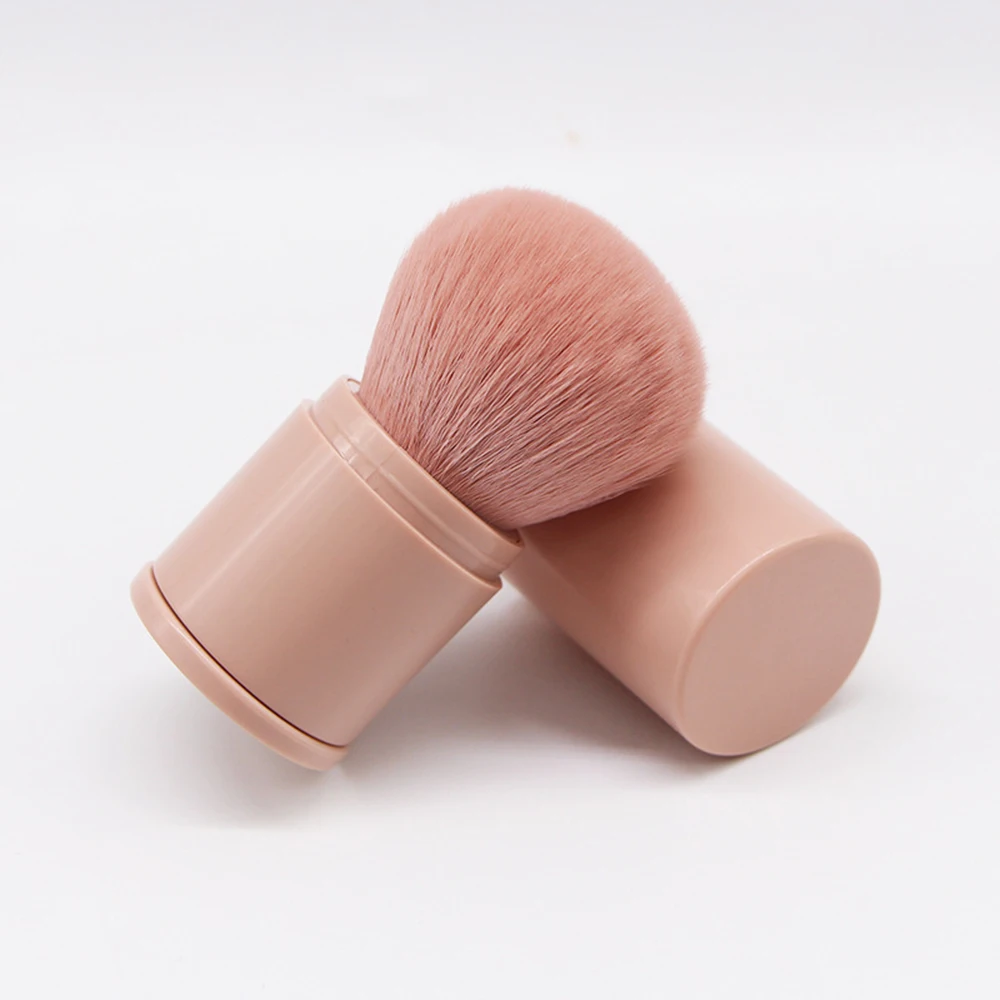 

Retractable Kabuki Makeup Brush, Large Powder Face Blush Brush Japan Style Powder Foundation Brush Soft Bristles Portable