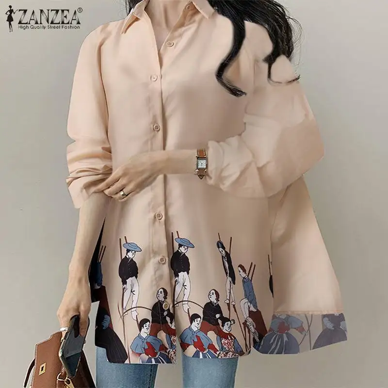 Femme Tunic Work Tops 2022 Autumn Printed Blouse Women Casual Long Sleeve Button Shirt ZANZEA Oversized Turn Down Collar Chemise
Femme Tunic Work Tops 2022 Autumn Printed Blouse Women Casual Long Sleeve Button Shirt ZANZEA Oversized Turn Down Collar Chemise