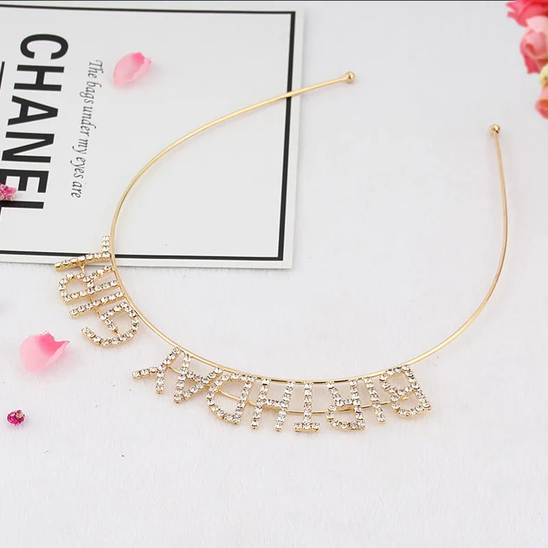 Women Girls Metal Alloy Thin Headband Imitation Crystal Rhinestone Birthday Letters Hair Hoop Party Styling Crown Photo Props
Women Girls Metal Alloy Thin Headband Imitation Crystal Rhinestone Birthday Letters Hair Hoop Party Styling Crown Photo Props