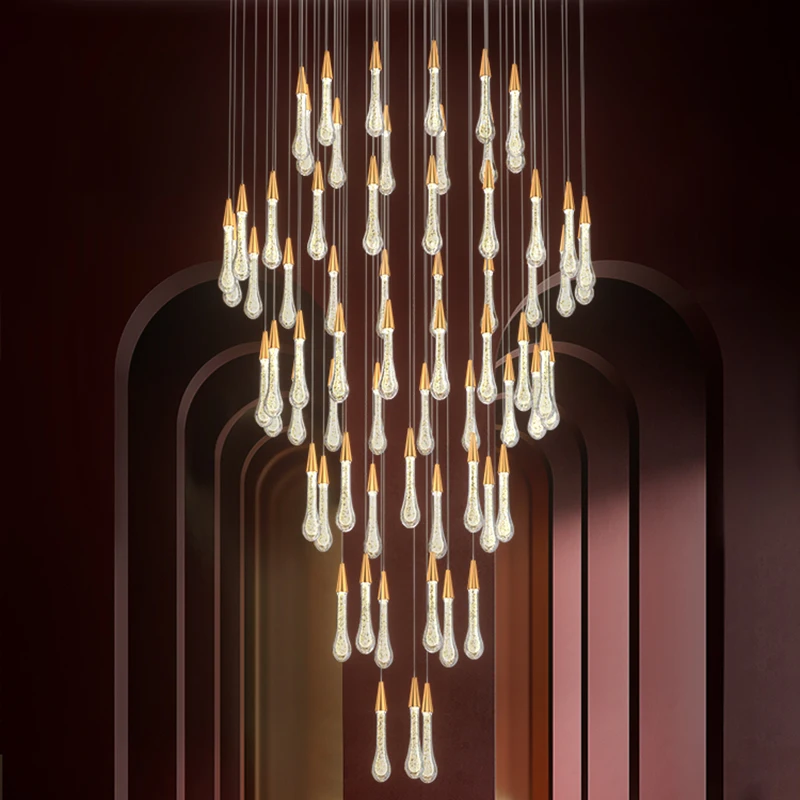 Modern Crystal Water Drops Led Pendant Lights Gold Aluminum Dining Room Led Pendant Lamp Stair Lobby Led Hanging Light Fixutres
Modern Crystal Water Drops Led Pendant Lights Gold Aluminum Dining Room Led Pendant Lamp Stair Lobby Led Hanging Light Fixutres