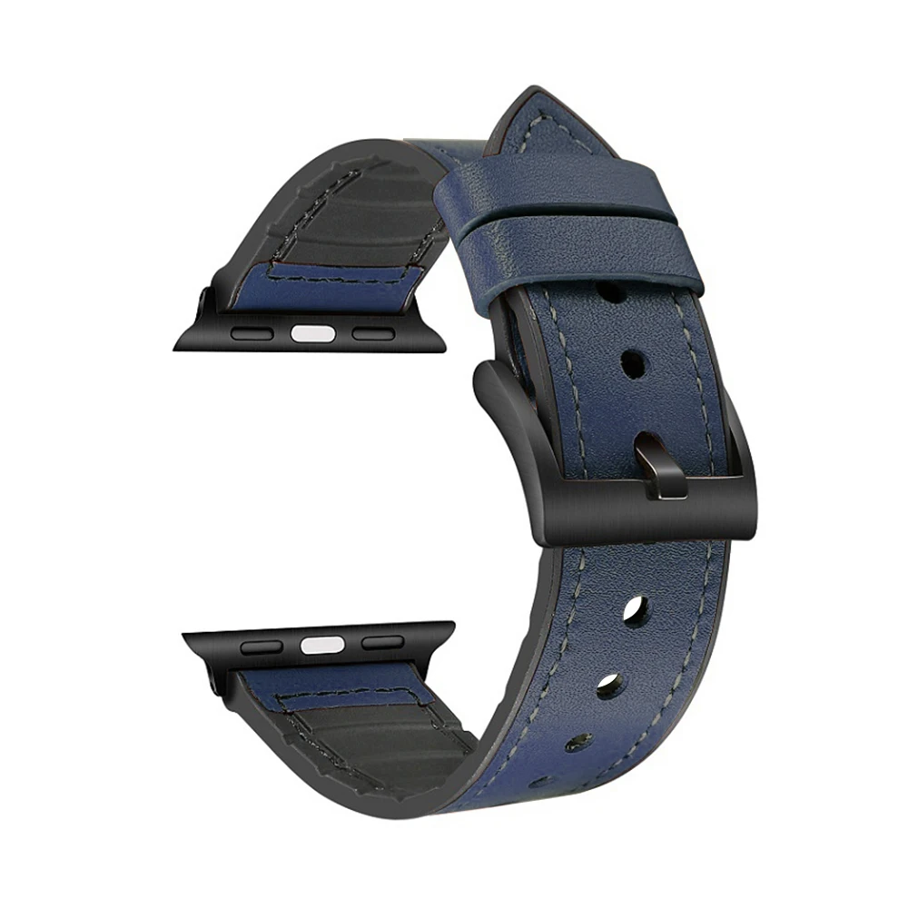 GOOSUU Genuine Leather Rubber Hybrid Strap Compatible for Apple WatchBand 44mm 42mm 40mm 38mm for Man Women iWatch All Series
GOOSUU Genuine Leather Rubber Hybrid Strap Compatible for Apple WatchBand 44mm 42mm 40mm 38mm for Man Women iWatch All Series
