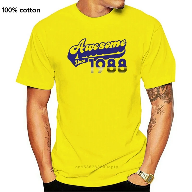 Tops Cool T Shirt Awesome Since 1988 T Shirt Funny 30th Birthday Gift for Mens Womens Vintage Tee O-Neck Tshirt Homme
Tops Cool T Shirt Awesome Since 1988 T Shirt Funny 30th Birthday Gift for Mens Womens Vintage Tee O-Neck Tshirt Homme