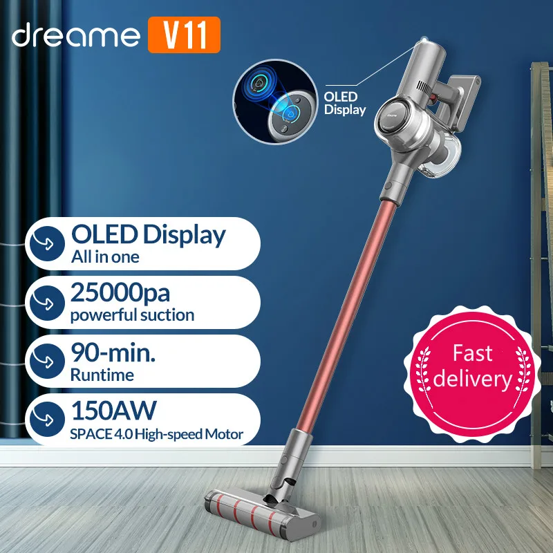 Ручной беспроводной пылесос Dreame V11 с OLED-дисплеем, портативный беспроводной пылесборник 25 кПа, все в одном
Ручной беспроводной пылесос Dreame V11 с OLED-дисплеем, портативный беспроводной пылесборник 25 кПа, все в одном