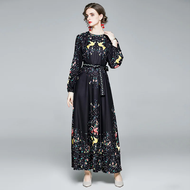 Black Big Swing Print Women Maxi Dress Vintage Elegant Sexy Ladies Winter Casual O Neck Long Sleeve Party Dresses Vestidos
Black Big Swing Print Women Maxi Dress Vintage Elegant Sexy Ladies Winter Casual O Neck Long Sleeve Party Dresses Vestidos