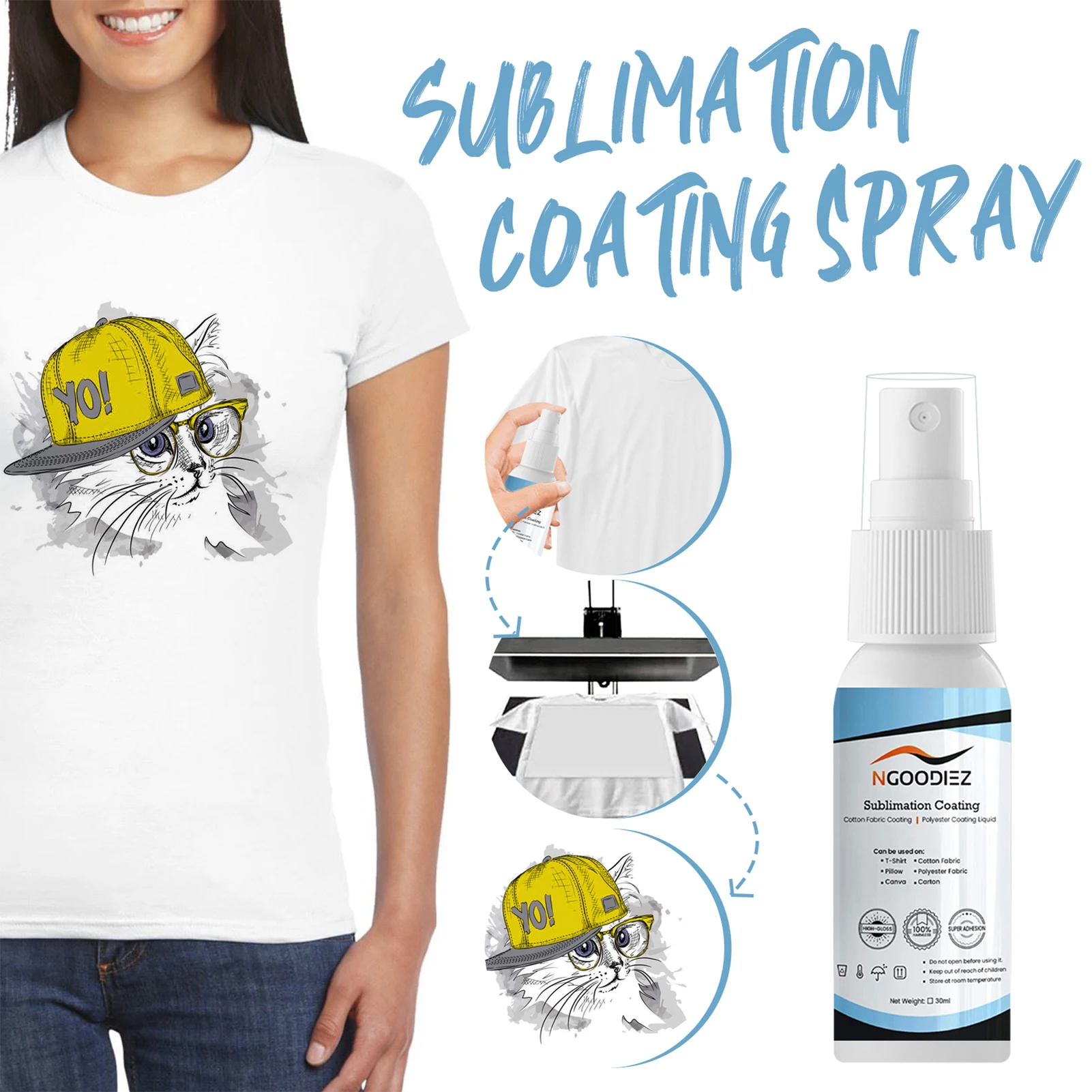 30ml/100ml Heat Sublimation Spray Sublimation Coating Spray Beautiful Glossy Sublimation Agent For Cotton T-shirts,All Fabrics
30ml/100ml Heat Sublimation Spray Sublimation Coating Spray Beautiful Glossy Sublimation Agent For Cotton T-shirts,All Fabrics