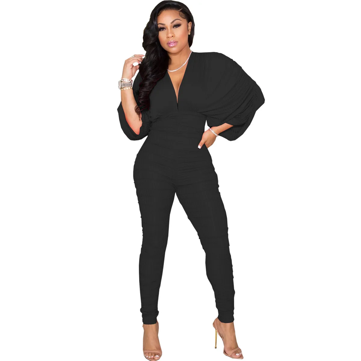 Women Fashion Solid Jumpsuits Autumn Long Sleeve Deep V Neck Office Lady Rompers Shirt One Piece Overalls Wholesale
Women Fashion Solid Jumpsuits Autumn Long Sleeve Deep V Neck Office Lady Rompers Shirt One Piece Overalls Wholesale