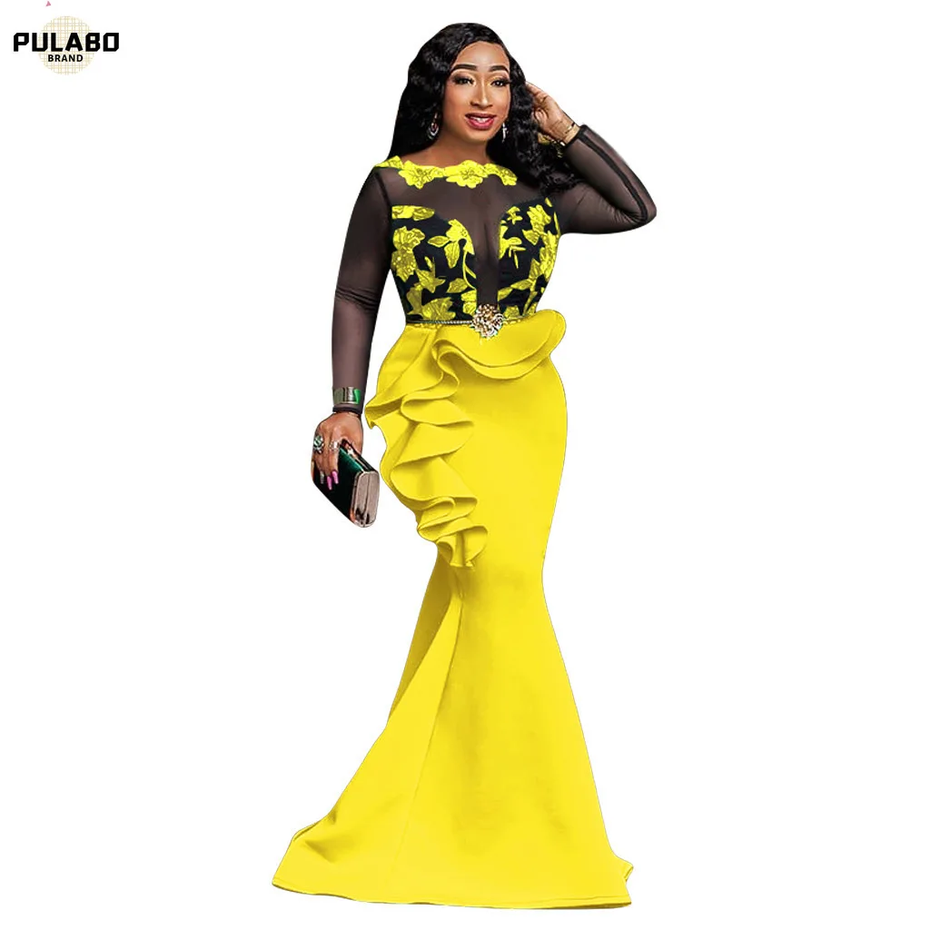 Women Sexy Sheer Mesh Insert Party Dress No Belt Long Sleeve Ruffles Fishtail Dress
Women Sexy Sheer Mesh Insert Party Dress No Belt Long Sleeve Ruffles Fishtail Dress