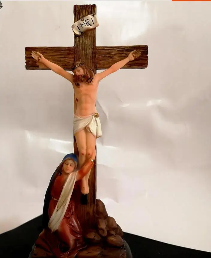 virgin kneels with crucifixion Jesus Christ and places prayer table bless Catholic shrine Figure Statue art Sculpture Crafts
virgin kneels with crucifixion Jesus Christ and places prayer table bless Catholic shrine Figure Statue art Sculpture Crafts