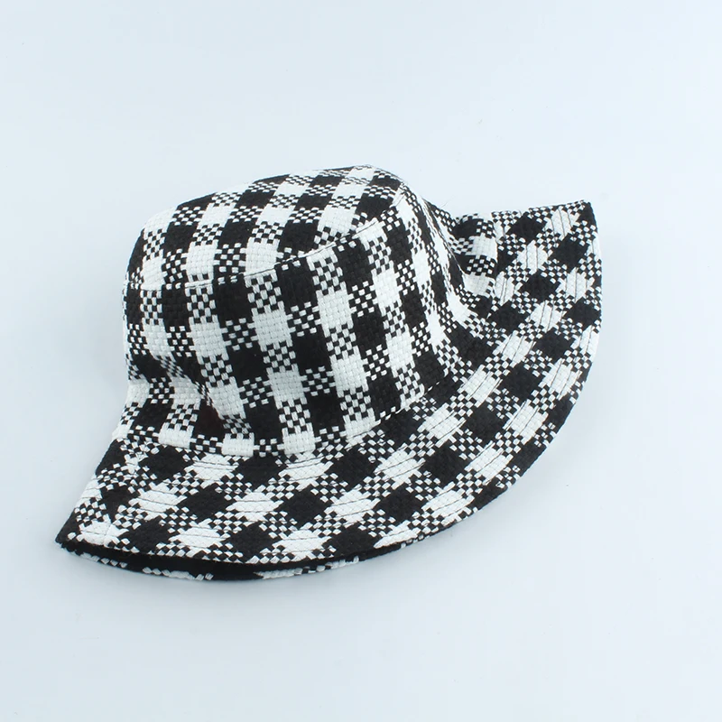 New Plaid Embroidery White Black Bucket Hat Reversible Fishing Caps Autumn Hats For Women Men Embroidery Sun Hats
New Plaid Embroidery White Black Bucket Hat Reversible Fishing Caps Autumn Hats For Women Men Embroidery Sun Hats