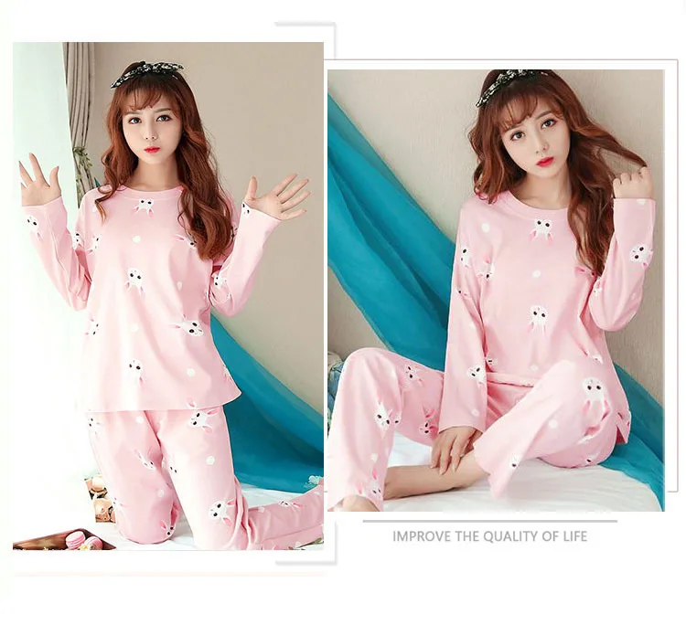 Spring and Autumn Milk Silk Long Sleeve Pants Two Piece Suit Girl Style Cute Cartoon Pajamas Women Thin Household Women's Wear
Spring and Autumn Milk Silk Long Sleeve Pants Two Piece Suit Girl Style Cute Cartoon Pajamas Women Thin Household Women's Wear