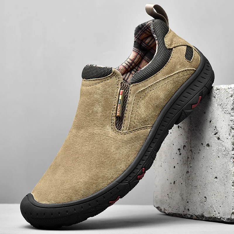 Мужские кожаные лоферы, Модные дышащие слипоны, уличные походные Нескользящие повседневные туфли в стиле ретро, Мужская обувь для вождения 
Мужские кожаные лоферы, Модные дышащие слипоны, уличные походные Нескользящие повседневные туфли в стиле ретро, Мужская обувь для вождения