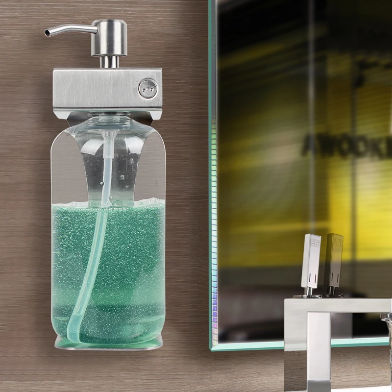 Three Kitchen Liquid Soap Dispenser Wall Stainless Steel Bracket Press Plastic Shampoo Shower Bottle for Bathroom Accessories
Three Kitchen Liquid Soap Dispenser Wall Stainless Steel Bracket Press Plastic Shampoo Shower Bottle for Bathroom Accessories