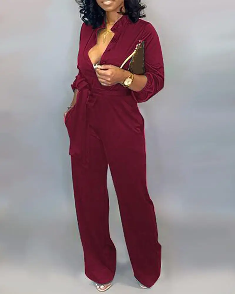 Button Up Self Belted Pocket Jumpsuit For Women 2019 3XL Plus Size Solid Color White Rompers Womens Jumpsuit Casual Loose Romper
Button Up Self Belted Pocket Jumpsuit For Women 2019 3XL Plus Size Solid Color White Rompers Womens Jumpsuit Casual Loose Romper