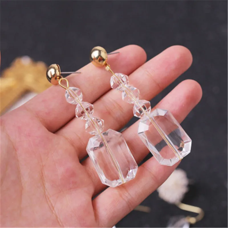 Creative Korean Thin Face Pearl Transparent Crystal Long Dangle Earrings Personality Design Earrings Fashion Jewelry New Arrival
Creative Korean Thin Face Pearl Transparent Crystal Long Dangle Earrings Personality Design Earrings Fashion Jewelry New Arrival