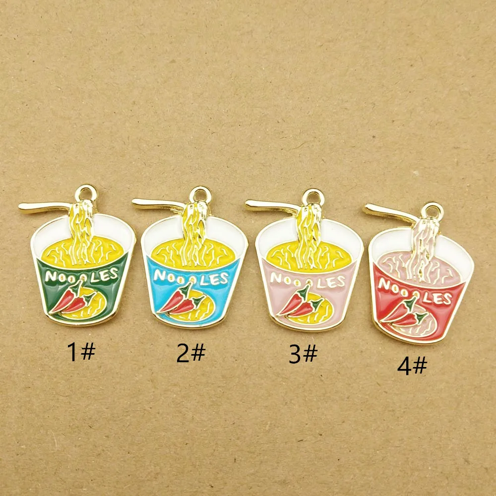 

10pcs 21x24mm enamel pepper noodle charm food for jewelry making crafting earring pendant necklace and bracelet charms