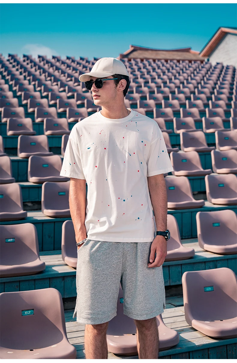 YTX1429 product pure cotton creative personality splash ink graffiti paint dot color dot spray paint short-sleeved T-shirt
YTX1429 product pure cotton creative personality splash ink graffiti paint dot color dot spray paint short-sleeved T-shirt