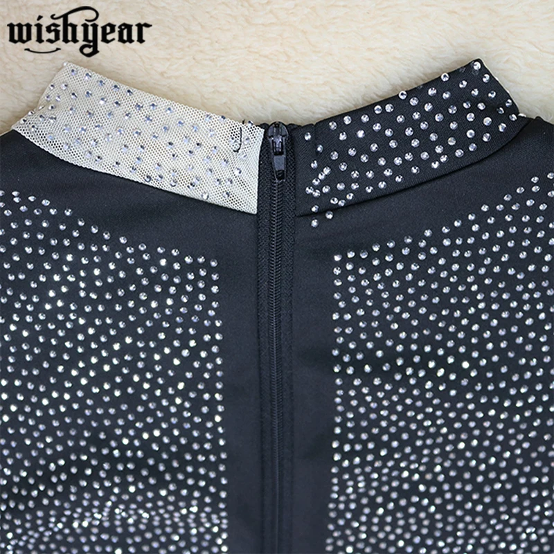 Women's Milk-Silk Sheer Mesh Patchwork Diamonds Pearls Dress Sexy Nightclub Turtleneck Bodycon Dress Evening Gowns Party Wear
Women's Milk-Silk Sheer Mesh Patchwork Diamonds Pearls Dress Sexy Nightclub Turtleneck Bodycon Dress Evening Gowns Party Wear