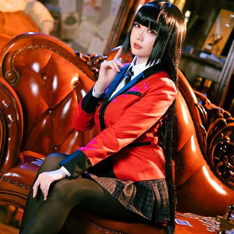 Женский комбинированный игровой костюм Kakegurui Yumeko Jabami, полный костюм для косплея
Женский комбинированный игровой костюм Kakegurui Yumeko Jabami, полный костюм для косплея