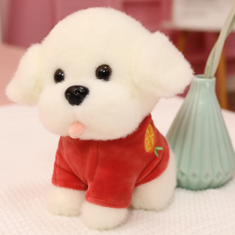 

25cm Simulation Puppy Pets Lovely Stuffed Sweater Dog Plush Toy Cute Fluffy Baby Dolls Birthday Gifts for Children