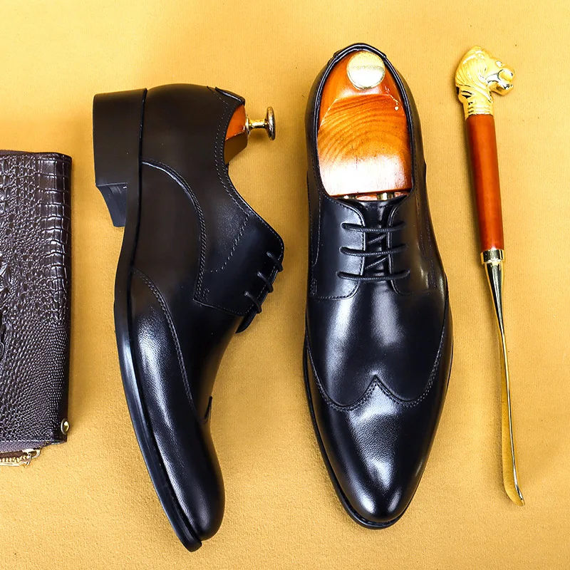 Men's Business Casual Leather Shoes Pointed Toe Low Cut British Style Men's Formal Dress Single Shoes Wedding Shoes KV013
Men's Business Casual Leather Shoes Pointed Toe Low Cut British Style Men's Formal Dress Single Shoes Wedding Shoes KV013