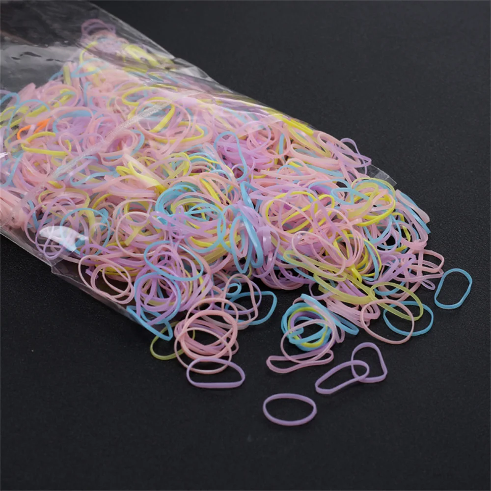 

1000PCs/bag Child Kids Baby Gum For Hair TPU Disposable Elastics Hair Bands Girls Ponytail Holder Rubber Bands Hair Accessories