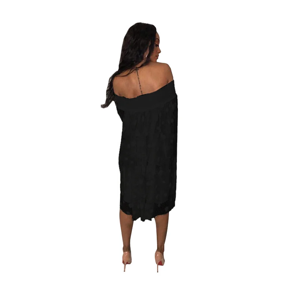 Loose Polk Dot Dress for Women Slash Neck Long Sleeve Solid Color Plus Size Women Dresses Casual Femme Clothes
Loose Polk Dot Dress for Women Slash Neck Long Sleeve Solid Color Plus Size Women Dresses Casual Femme Clothes