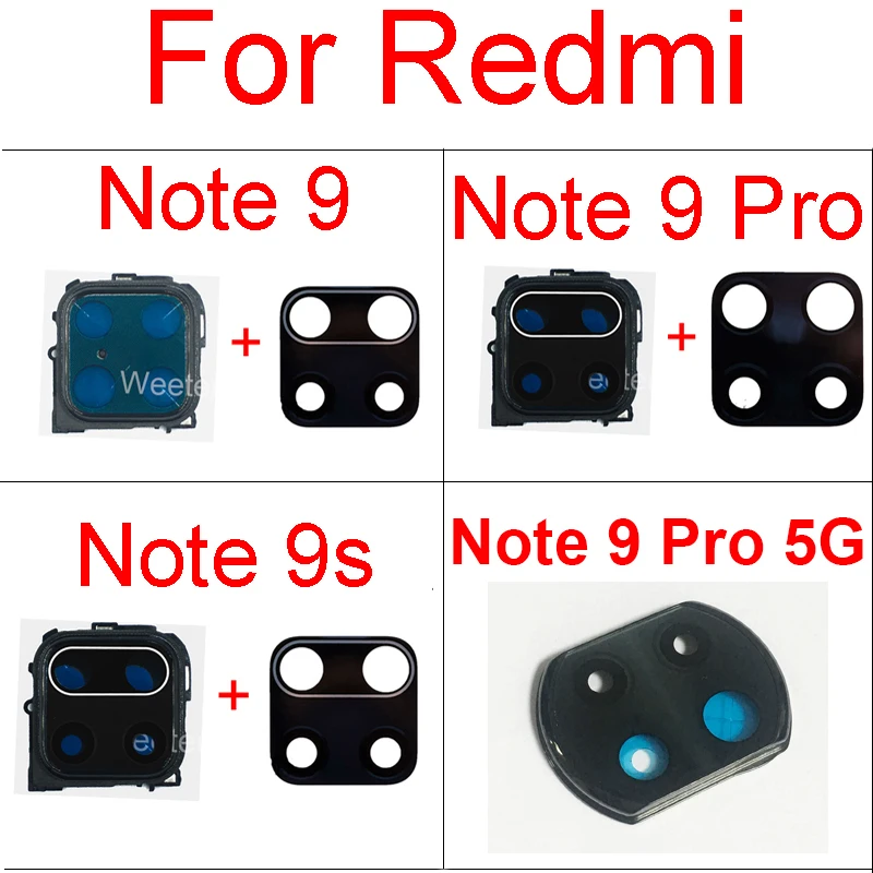 Стеклянный объектив задней камеры + держатель рамы для Xiaomi Redmi Note 9 9s Pro 5G основной