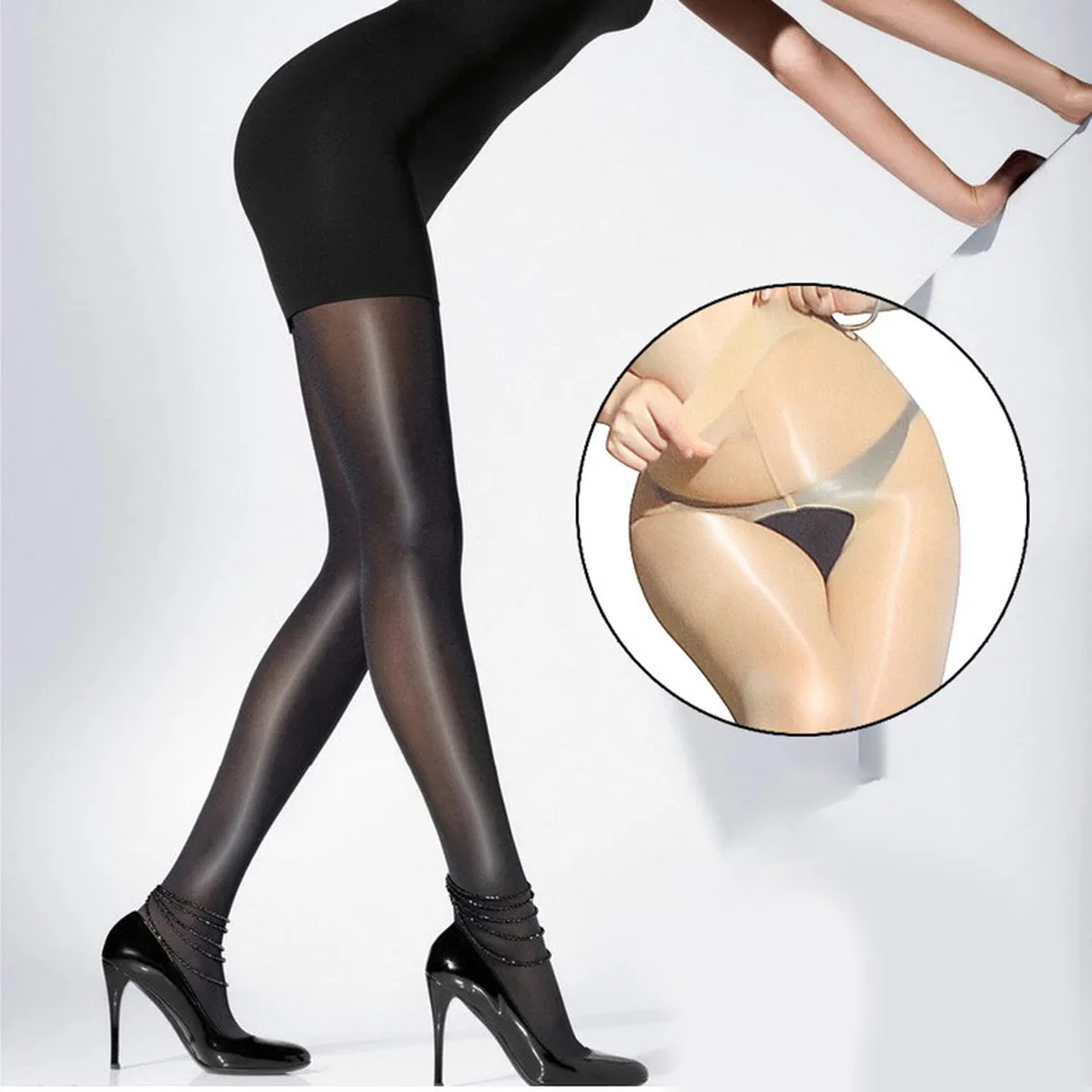 

Crotchless Elastic Magical Stockings Glitter Pantyhose Anti Hook Sexy Oil Open Crotch Shiny Tights Gloss Smoothly Medias New 8D