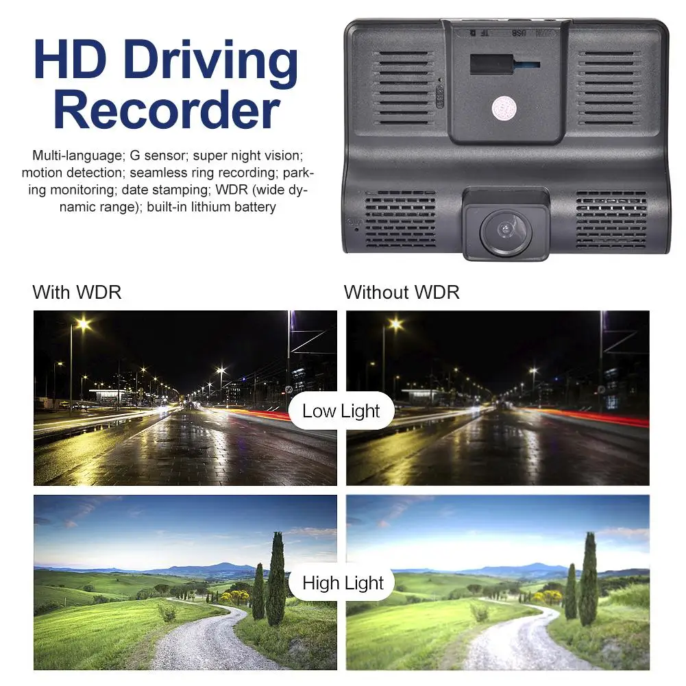 Car DVR Dash Camera 3-lens High-definition Driving Recorder 1080P Multi-language Driving DVR With 4.0 Inch Display Recorder
Car DVR Dash Camera 3-lens High-definition Driving Recorder 1080P Multi-language Driving DVR With 4.0 Inch Display Recorder