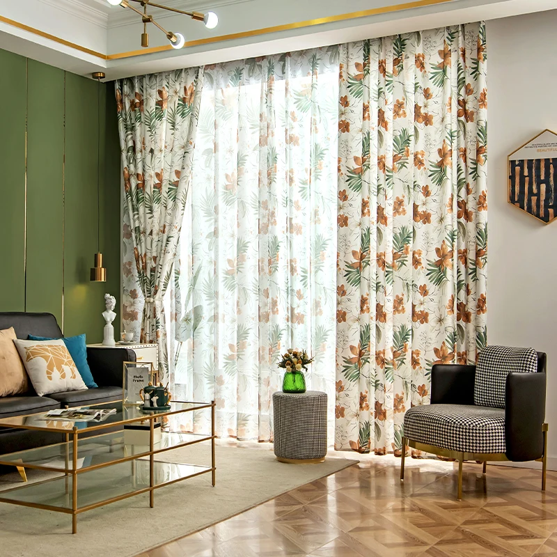 American Style Pastoral Printed Flower Window Curtains For Living Room Rideaux Drapes For Bedroom Treatments Ready Made Blinds 
American Style Pastoral Printed Flower Window Curtains For Living Room Rideaux Drapes For Bedroom Treatments Ready Made Blinds