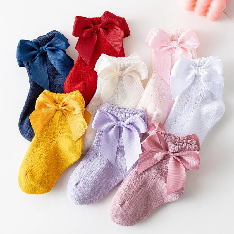 0 5Years для новорожденных детские носки до лодыжки с бантами хлопковые девочек