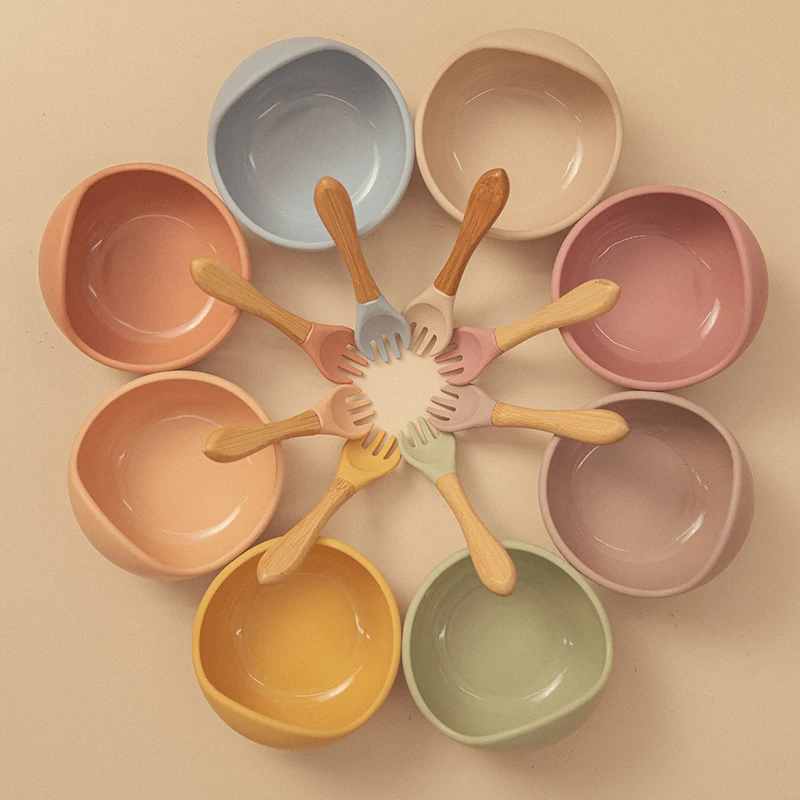 Waterproof Silicone Baby Silicone Bowl Fork Spoon Suction Cup Set Without Bpa Feeding Tray Children Bowl Set
Waterproof Silicone Baby Silicone Bowl Fork Spoon Suction Cup Set Without Bpa Feeding Tray Children Bowl Set