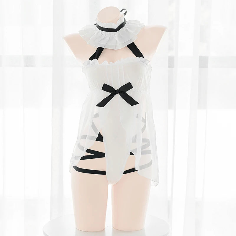 Cute Girls Lolita Halloween Costumes Womens Sexy One-piece High-cross Straps Hollow Underwear Suit White Bondage Cosplay Costume
Cute Girls Lolita Halloween Costumes Womens Sexy One-piece High-cross Straps Hollow Underwear Suit White Bondage Cosplay Costume