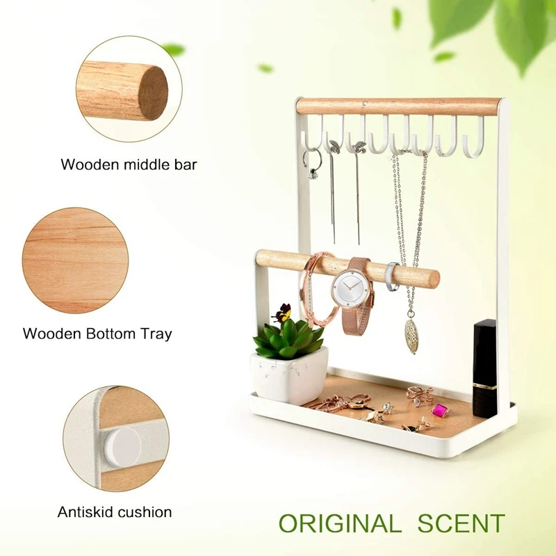 Jewelry Stand, 3-Layer Necklace Hanging Wooden Ring Storage Box, Earrings, Necklaces, Bracelets and Watch Display Stands
Jewelry Stand, 3-Layer Necklace Hanging Wooden Ring Storage Box, Earrings, Necklaces, Bracelets and Watch Display Stands