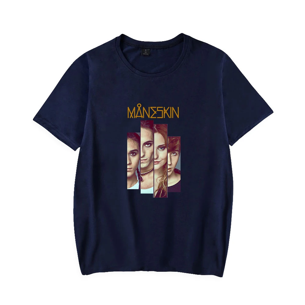 

Maneskin-Camiseta con estampado de calle para hombre y mujer, camiseta informal de estilo grafiti para primavera y verano