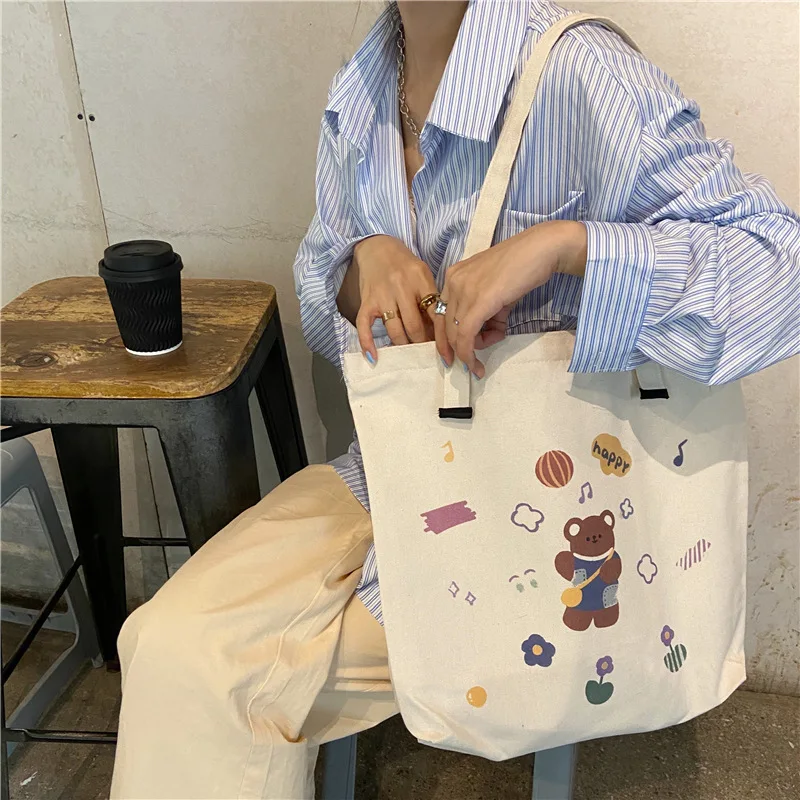 Cartoon Cotton New Canvas Shoulder Shopping Bags for Women Cloth Large Tote Bag Ladies Ladies Eco Reusable Student Books Handbag
Cartoon Cotton New Canvas Shoulder Shopping Bags for Women Cloth Large Tote Bag Ladies Ladies Eco Reusable Student Books Handbag