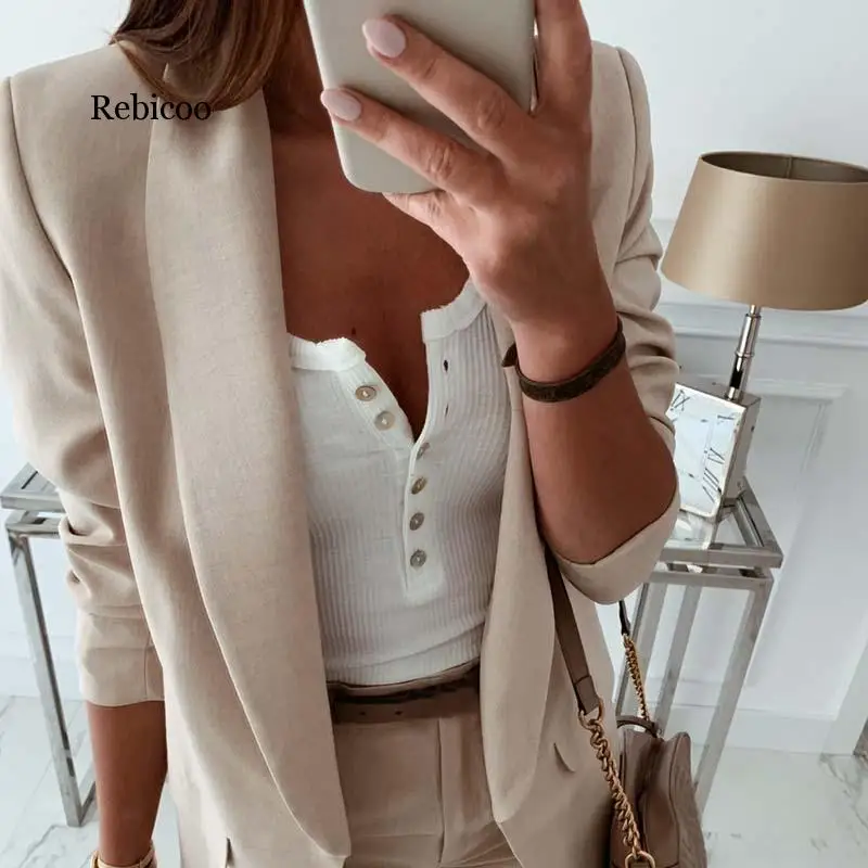 Women long Sleeve Blazer Office Suit Jacket Female Blazer Solid White Lapel Blazers Spring Autumn Office Ladies Outerwear Coat
Women long Sleeve Blazer Office Suit Jacket Female Blazer Solid White Lapel Blazers Spring Autumn Office Ladies Outerwear Coat