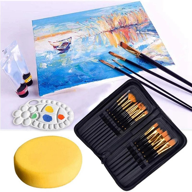 19 Pcs Paint Brushes for Acrylic Painting Paint Brushes Artist Detail Paint Brush Set for Watercolor Painting
19 Pcs Paint Brushes for Acrylic Painting Paint Brushes Artist Detail Paint Brush Set for Watercolor Painting